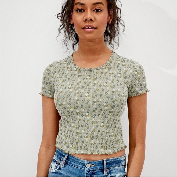 American Eagle Mini Floral Printed Crop Top | M - Picture 1 of 6